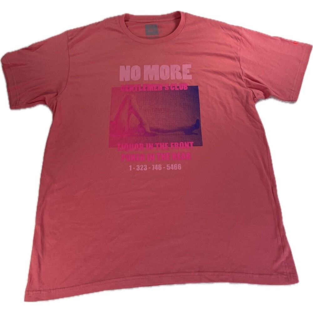 No More Gentlemen’s Club Size Large Reddish Tee with Neon Graphic